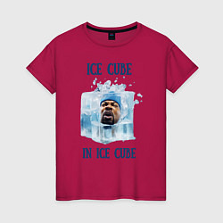 Футболка хлопковая женская Ice Cube in ice cube, цвет: маджента