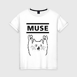 Женская футболка Muse - rock cat