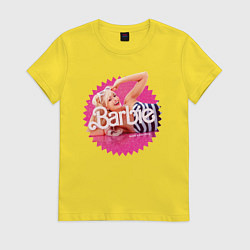 Футболка хлопковая женская Марго Робби Барби, цвет: желтый