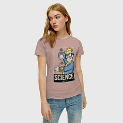 Футболка хлопковая женская Vault science, цвет: пыльно-розовый — фото 2