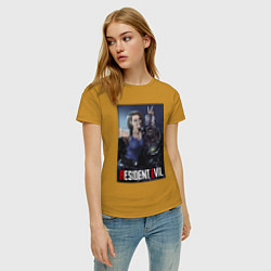 Футболка хлопковая женская Resident frendship, цвет: горчичный — фото 2