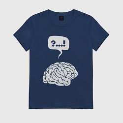 Футболка хлопковая женская Штурм мозга, цвет: тёмно-синий