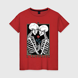 Футболка хлопковая женская Skeleton - lamoureux, цвет: красный