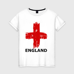 Футболка хлопковая женская England flag, цвет: белый