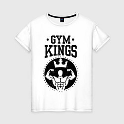 Футболка хлопковая женская Gym kings, цвет: белый