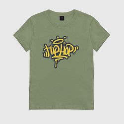 Футболка хлопковая женская Hip hop king, цвет: авокадо