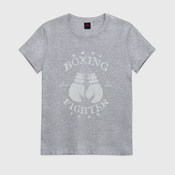 Футболка хлопковая женская Boxing fighter, цвет: меланж