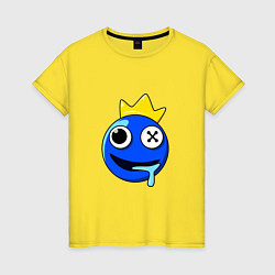 Футболка хлопковая женская Радужные друзья Синий голова, цвет: желтый