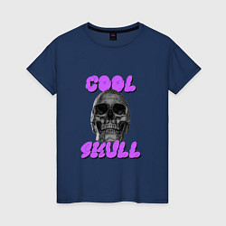 Футболка хлопковая женская Cool Skull, цвет: тёмно-синий