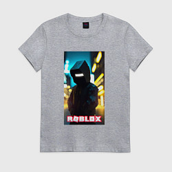 Футболка хлопковая женская Roblox cyberpunk, цвет: меланж