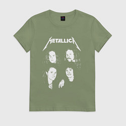 Футболка хлопковая женская Metallica band, цвет: авокадо