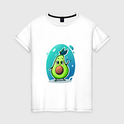 Футболка хлопковая женская Cute avocado, цвет: белый