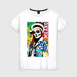 Женская футболка Skeleton fashionista - Milano - pop art