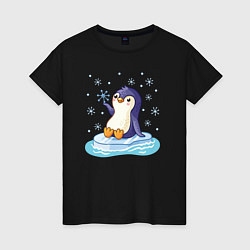 Женская футболка Пингвин на льдине