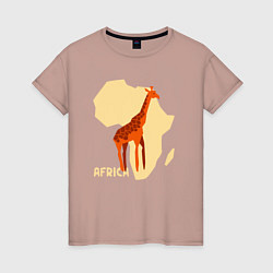 Женская футболка Жираф из Африки