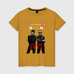 Футболка хлопковая женская Depeche Mode 2023 Memento Mori - Dave & Martin 04, цвет: горчичный