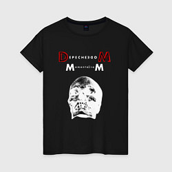 Футболка хлопковая женская Depeche Mode 2023 Memento Mori - White Skull 01, цвет: черный