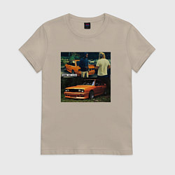 Футболка хлопковая женская Frank Ocean - BMW M3 E30, цвет: миндальный