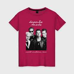 Футболка хлопковая женская Depeche Mode World Violation Tour Band, цвет: маджента