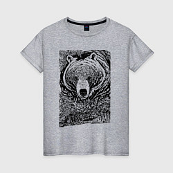 Женская футболка Хозяин русского леса - медведь