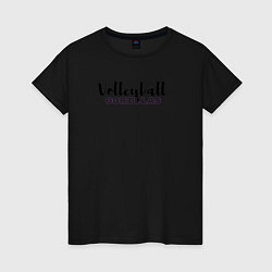 Футболка хлопковая женская Горилла волейбол, цвет: черный
