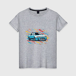 Футболка хлопковая женская Nissan Skyline R32 GTR, цвет: меланж