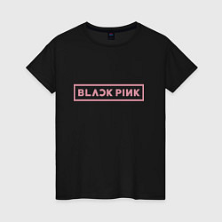 Футболка хлопковая женская Black pink - logotype - South Korea, цвет: черный