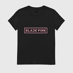 Футболка хлопковая женская Black pink - logotype - South Korea, цвет: черный