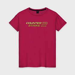 Женская футболка Counter strike 2 gold logo