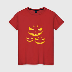Женская футболка Хэллоуин страшные улыбки