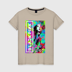 Женская футболка Ким Джису - блэк пинк - музыка