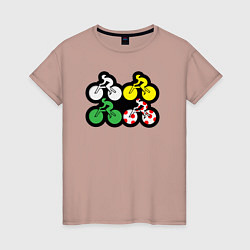Женская футболка Велосипедная гонка