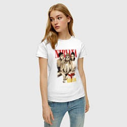 Футболка хлопковая женская Nirvana rock band, цвет: белый — фото 2