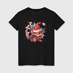 Футболка хлопковая женская 2024 Happy Dragon year, цвет: черный