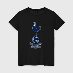 Футболка хлопковая женская Tottenham Hotspur fc sport, цвет: черный