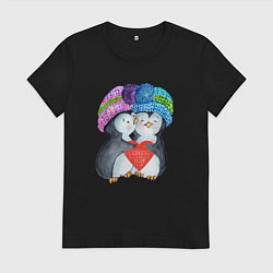 Женская футболка Влюбленные пингвины