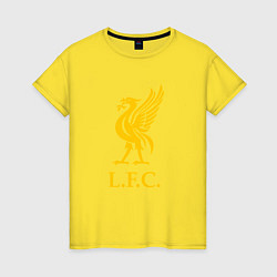 Футболка хлопковая женская Liverpool sport fc, цвет: желтый