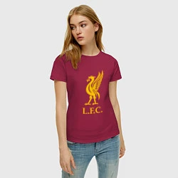 Футболка хлопковая женская Liverpool sport fc, цвет: маджента — фото 2