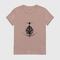 Футболка хлопковая женская Знак из Elden Ring, цвет: пыльно-розовый