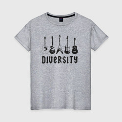 Женская футболка Разнообразие гитар