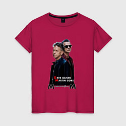 Футболка хлопковая женская Depeche Mode - Dave and Martin Memento Mori, цвет: маджента