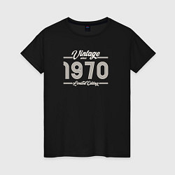 Футболка хлопковая женская Лимитированный выпуск 1970, цвет: черный