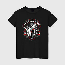 Футболка хлопковая женская Original apparel my rules bad ass, цвет: черный