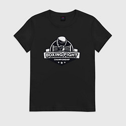 Футболка хлопковая женская Fight boxing, цвет: черный