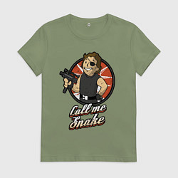 Футболка хлопковая женская Vault snake, цвет: авокадо