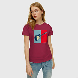 Футболка хлопковая женская Guitar play, цвет: маджента — фото 2