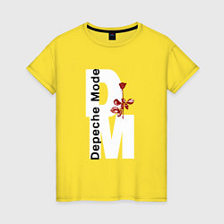 Футболка хлопковая женская Depeche Mode - Rose Violator mode, цвет: желтый