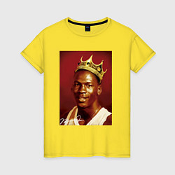 Футболка хлопковая женская Jordan king, цвет: желтый