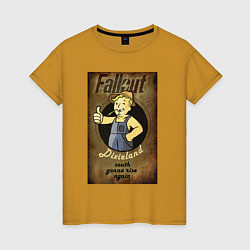 Футболка хлопковая женская Fallout - dixieland, цвет: горчичный
