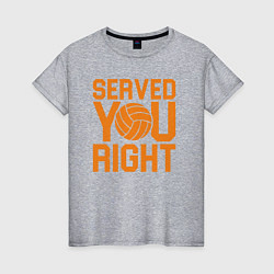 Футболка хлопковая женская Served you right, цвет: меланж